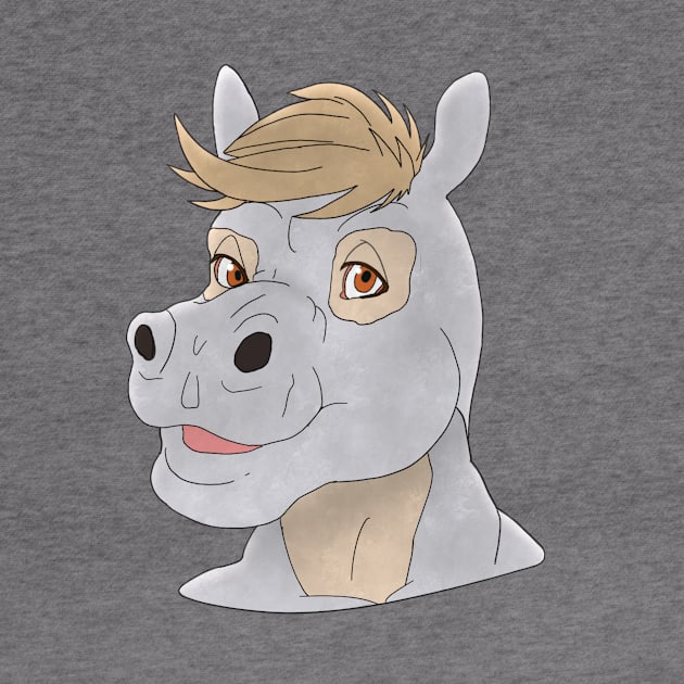 Anthro hippopotamus face by Veleno